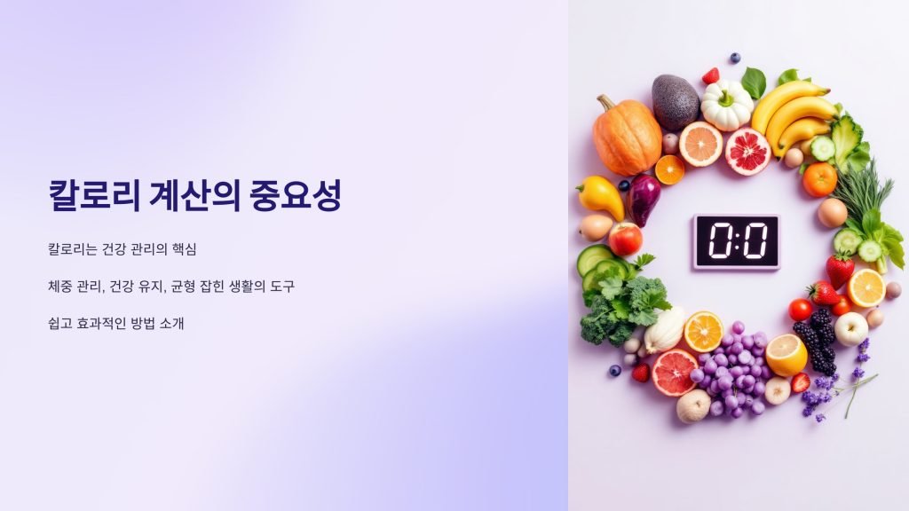 칼로리 계산의 중요성