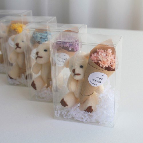 스타플라워 프리저브드 곰인형 초미니꽃다발 미니 고백선물