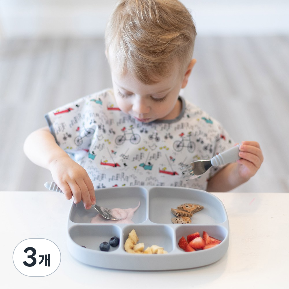 [육아고민 끝] 밥그릇 던지는 아기도 안심! 아기 식판 (흡착 실리콘 5구) 써보니 알겠네요!